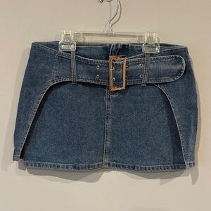 Cider Blue Denim Skirt with Belt